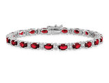 10.80 Carat (ctw) Lab-Created Ruby Bracelet in 14K White Gold